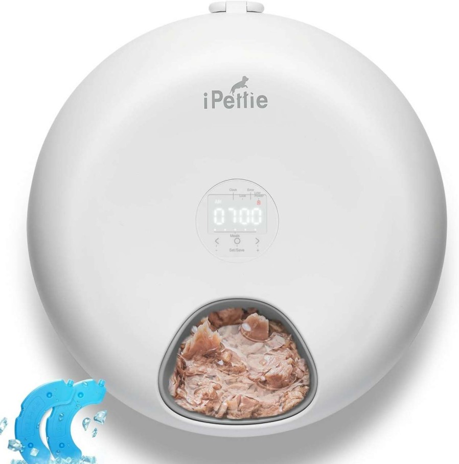 cat food iPettie | Ipettie Donuts Frost 6 Meal Cordless Automatic Pet Feeder, Dry & Wet Food Automatic Cat Feeder With Two Ice Packs, Rechargeable Massive Battery, Programmable Timer, Holds 6 X Lb. Of Food