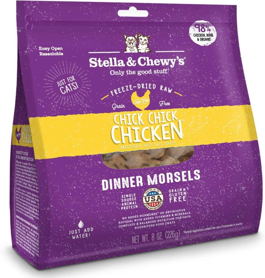 cat food Stella & Chewy's | Stella & Chewy'S Freeze-Dried Raw Duck Duck Goose Dinner Morsels Cat Food, 3.5 Oz. Bag, Freeze-Dried Raw Cat Dinner Morsels