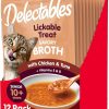 cat food wet Hartz | Hartz Delectables Savory Broths Senior 10+ Chicken & Tuna Lickable Cat Treat, 12 Count (Pack Of 1)