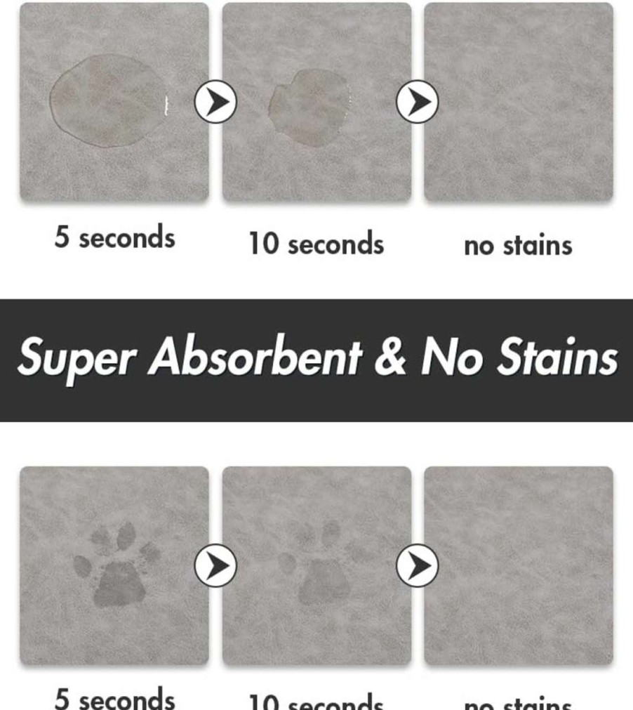 cat food dry MontVoo | Montvoo-Dog Food Mat-Absorbent Dog Bowl Mat-Quick Dry Dog Mat For Food And Water-Pet Food Mat-Dog Placemat-Dog Water Mat For Sloppy Drinkers 12\"X19\" Bone Dark Grey