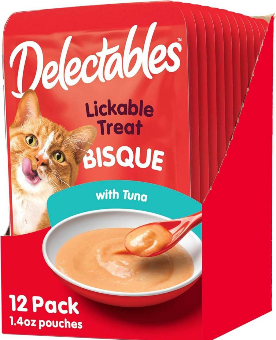 cat food wet Hartz | Delectables Bisque Lickable Wet Cat Treats - Tuna & Shrimp - 12 Pack