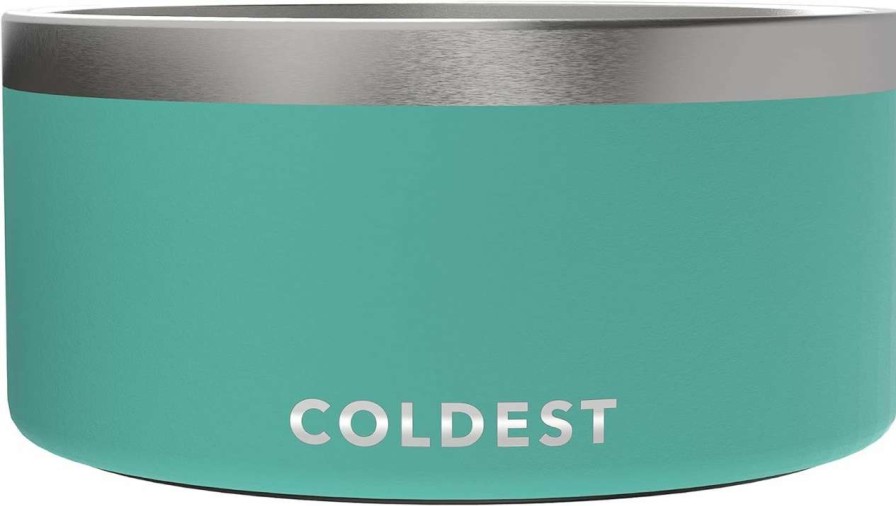 cat food The Coldest Water | Coldest Dog Bowl - Stainless Steel Non Slip No Spill Proof Skid Metal Insulated Dog Bowls, Cats, Pet Food Water Dish Feeding For Large Medium Small Breed Dogs (64 Oz, Stealth Black)