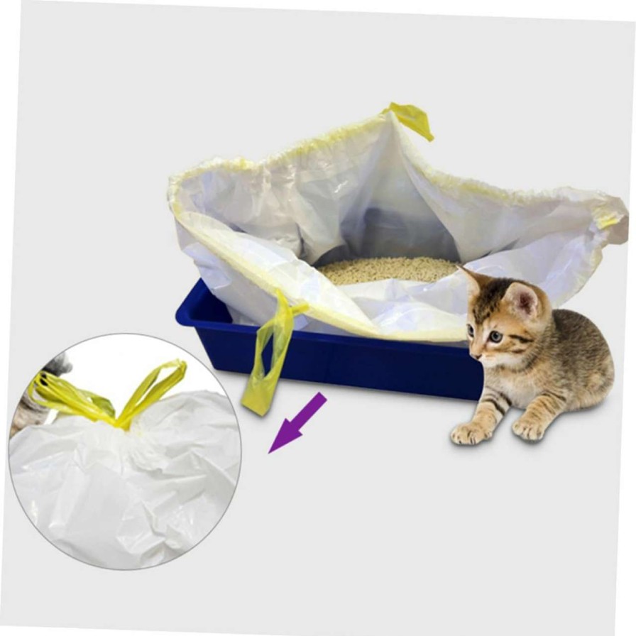 cat litter Beavorty | Beavorty 14 Pcs Lining Cat Litter Box Trash Bag White Cat Litter Mat Pet