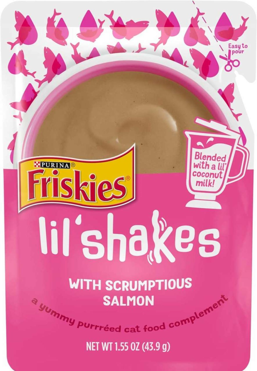 cat food wet Friskies | Purina Friskies Wet Pureed Cat Food Topper, Lil' Shakes With Flavorful Turkey - (16) 1.55 Oz. Pouches