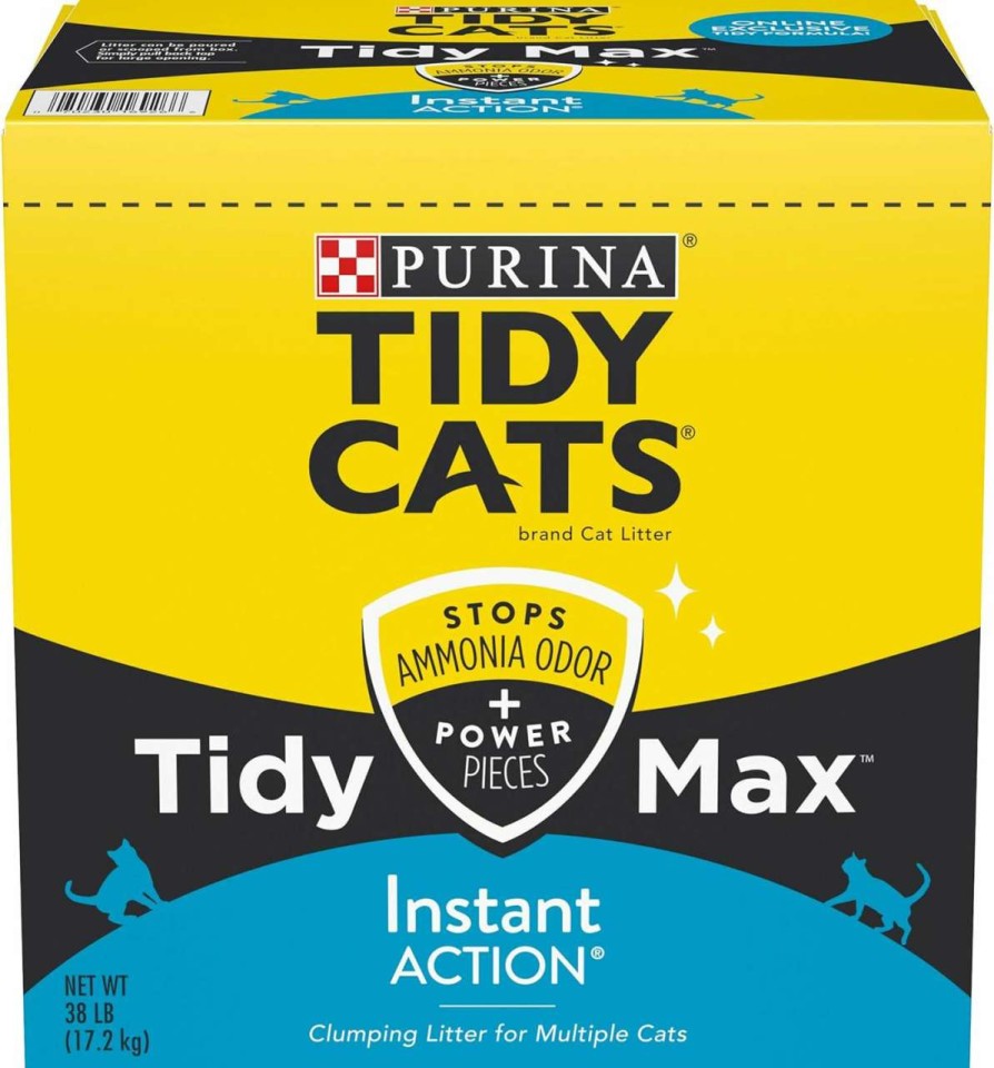 cat litter Purina Tidy Cats | Purina Tidy Cats Clumping Cat Litter, Tidy Max Instant Action Multi Cat Litter - 38 Lb. Box