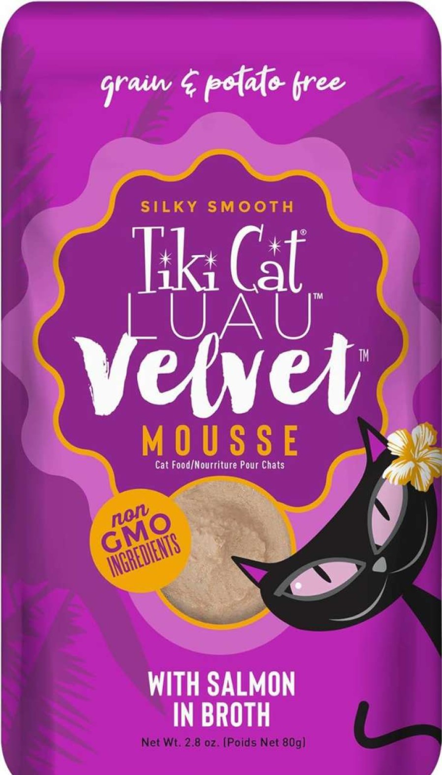 cat food wet TIKI PETS | Tiki Cat Luau Velvet Mousse, Chicken In Broth, Complete Nutrition For Balanced Diet, Wet Cat Food For All Life Stages, 2.8 Oz. Pouch (Pack Of 12)