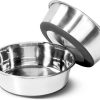 cat food Xpetkit | Xpetkit Non-Slip Stainless Steel Dog Bowl, Silicone Suction Cup Bowl, Food And Water Bowl Set For Dogs And Cats No Spilling, Outdoor Indoor Dog Bowl, Easy To Clean (New Grey)