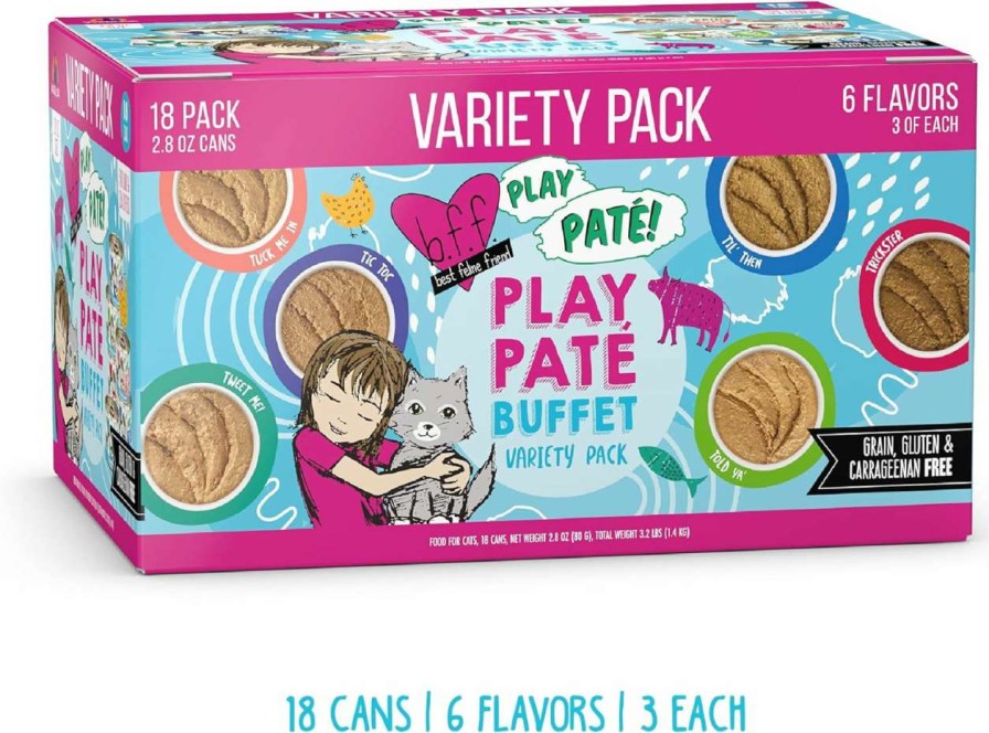 cat food wet Weruva | B.F.F. Play - Best Feline Friend Pate Lovers, Aw Yeah!, Chicken Checkmate With Chicken, 5.5Oz Can (Pack Of 8)