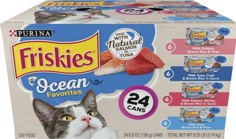 cat food wet Friskies | Purina Friskies Ocean Favorites - (24) 5.5 Oz. Cans