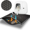 cat litter Yirafle | Yirafle Cat Litter Mat Double Layer Waterproof Urine Proof Trapping Mat, Jumbo 30" X 24" In, Honeycomb Double Layer Anti Tracking Kitty Mats, No Phthalate, Washable Easy Clean, Scatter Control (Black)