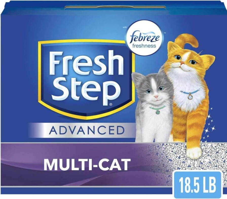 cat litter Fresh Step | Fresh Step Advanced Clumping Cat Litter, Multi-Cat Odor Control, 18.5 Lbs