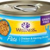 cat food Wellness | Wellness Complete Health Grain-Free Wet Canned Cat Food, Natural Ingredients, Made With Real Meat, All Breeds, Smooth Pate (Chicken & Herring, 3 Ounce (Pack Of 24)