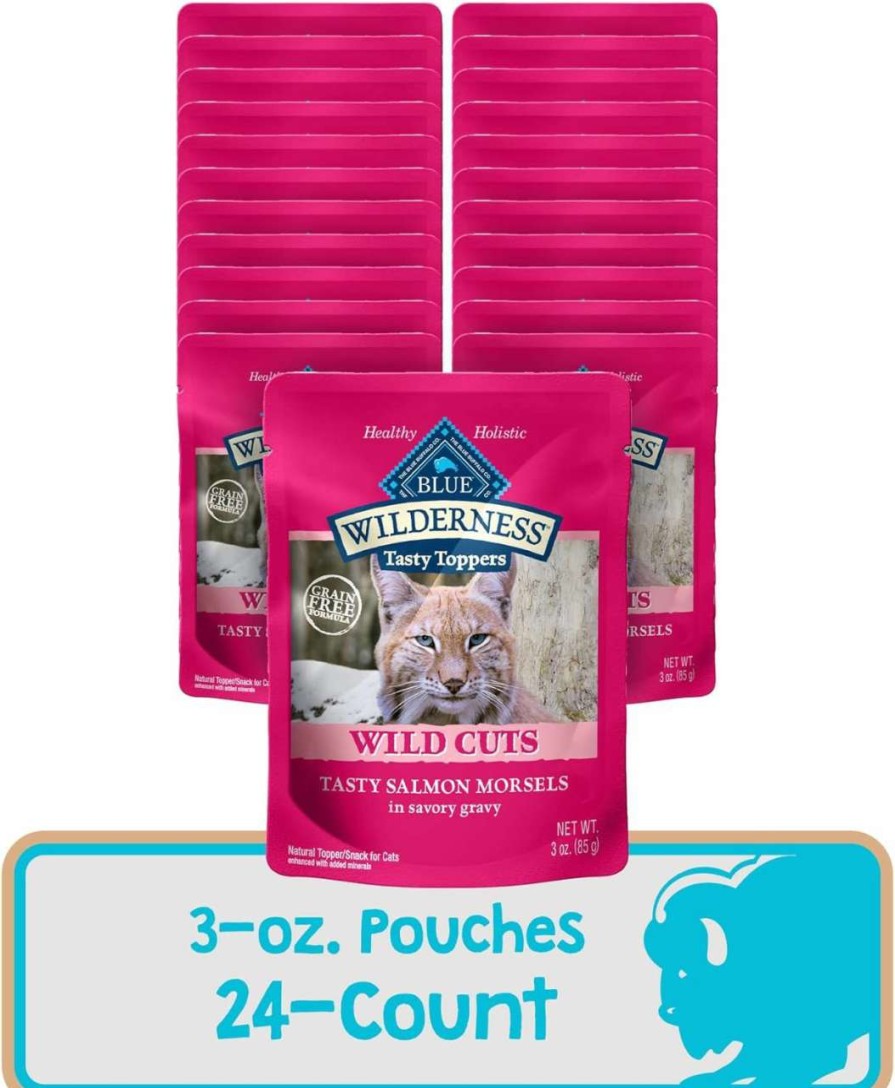 cat food wet Blue Buffalo | Blue Buffalo Wilderness Wild Delights High Protein Grain Free, Natural Adult Minced Wet Cat Food, Chicken & Trout 5.5 Oz Cans (Pack Of 24)