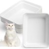 cat litter WUWEOT | Wuweot 8 Pack Disposable Cat Litter Boxes, White Cardboard Litter Liner Tray, 16.7\" X 12.7\" X 4.1\" Portable Pet Litter Pan For Hamster, Guinea Pig, Mice, Bunny, Bunny, Small Animals