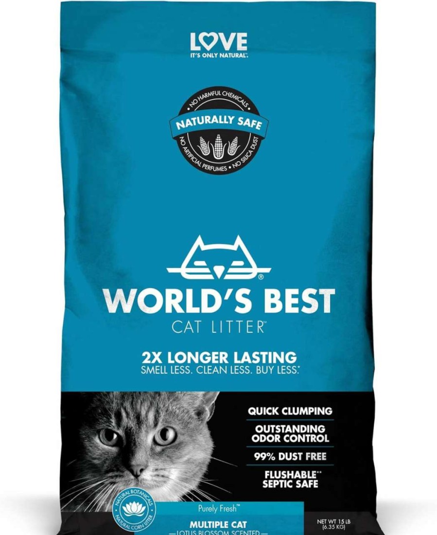 cat litter World's Best Cat Litter | World'S Best Cat Litter Multiple Cat Lotus Blossom Scented 15 Pounds