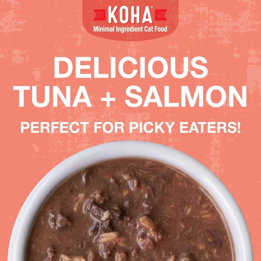 cat food wet KOHA | Koha Poke Bowl Tuna & Beef Entree In Gravy For Cats, 12-Pack Of 3Oz Pouches