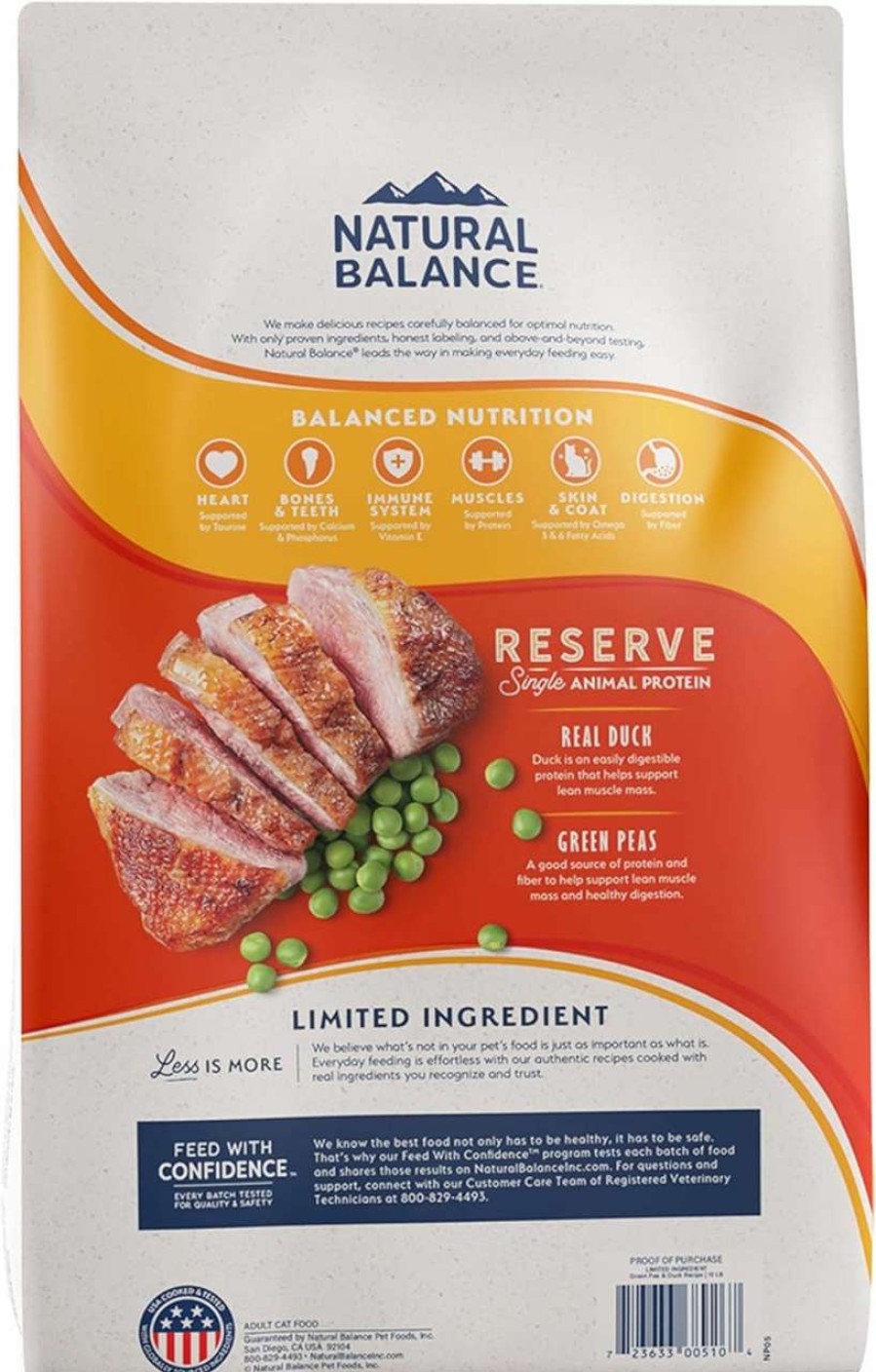 cat food Natural Balance | Natural Balance Limited Ingredient Adult Grain-Free Dry Cat Food, Reserve Duck & Green Pea Recipe, 10 Pound (Pack Of 1)