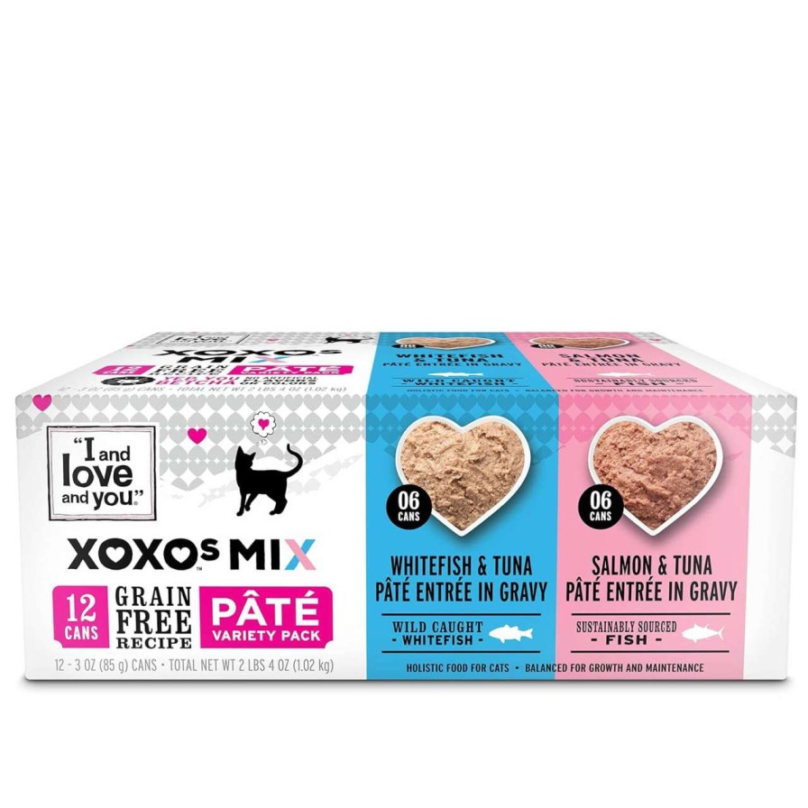 cat food Amazon | I And Love And You" Xoxos Canned Wet Cat Food, Salmon And Tuna Pate, Grain Free, Real Meat, No Fillers, 3 Oz Cans, Pack Of 24 Cans