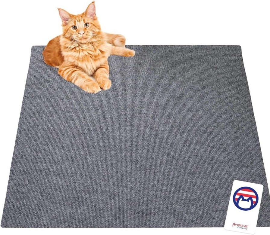 cat litter Americat Company | Cat Litter Mat By Americat 36 X 28 Inches Machine Washable For Easy Clean, Waterproof & Made In Usa X Large Mat Traps Litter Around Cat Litter Box & Protects Floors