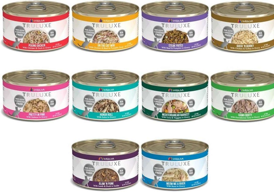 cat food wet Weruva | Weruva Truluxe Canned Cat Food Grain Free Variety Pack, 3 Ounce Cans Pack Of 24