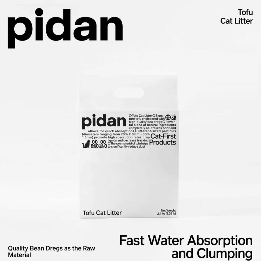 cat litter pidan | Pidan Tofu Cat Litter Clumping,Flushable,Ultra Absorbent And Fast Drying, 100% Natural Ingredients Litter,Solubility In Water,Really Dust-Free,Less Scattering (5.3Lb 4Bags)