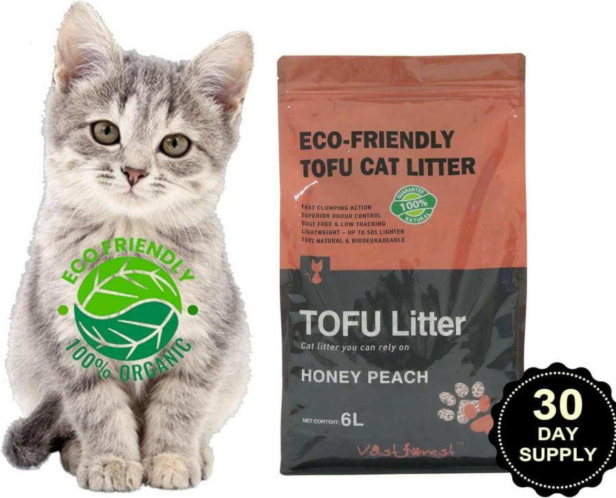 cat litter Go eco cats | Go Eco Cats Litter Tofu & Zeolite Flushable Cat Litter - Advanced Odor Control, Eco-Friendly, Dust-Free, Strong Clumping, Long-Lasting | Sustainable And Flushable Cat Litter (Honey Peach)