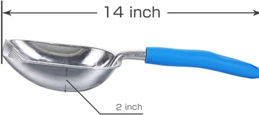 cat litter Chi-buy | Chi-Buy The Latest Update Metal Cat Litter Scoop Polishing Blue Handle,Aluminum Alloy With Tabs/Round Teeth Pet Kitty Litter Scooper