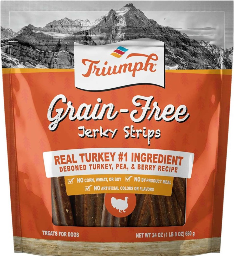 cat food dry Triumph | Triumph Free Spirit Grain Free Turkey, Vegetable & Cranberry Recipe Jerky Bites Dog Treats | 24 Oz