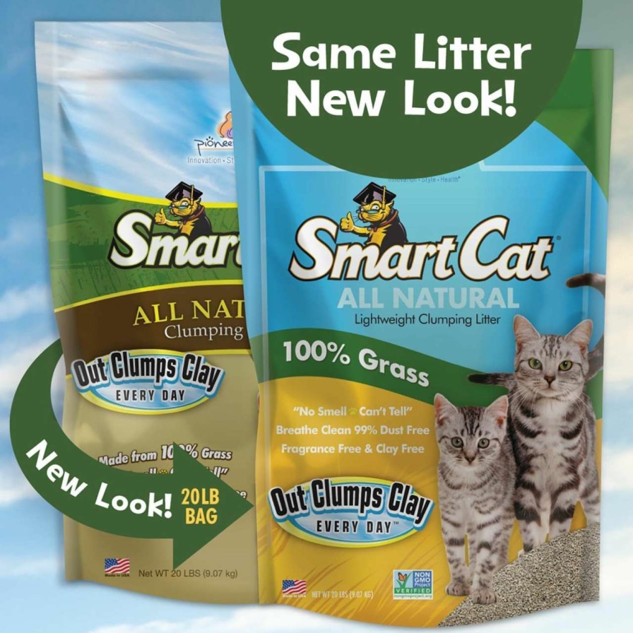 cat litter SmartCat | Smartcat All Natural Clumping Cat Litter, 20 Pound (320Oz 1 Pack) - Alternative To Clay And Pellet Litter - Chemical And 99% Dust Free - Unscented And Lightweight