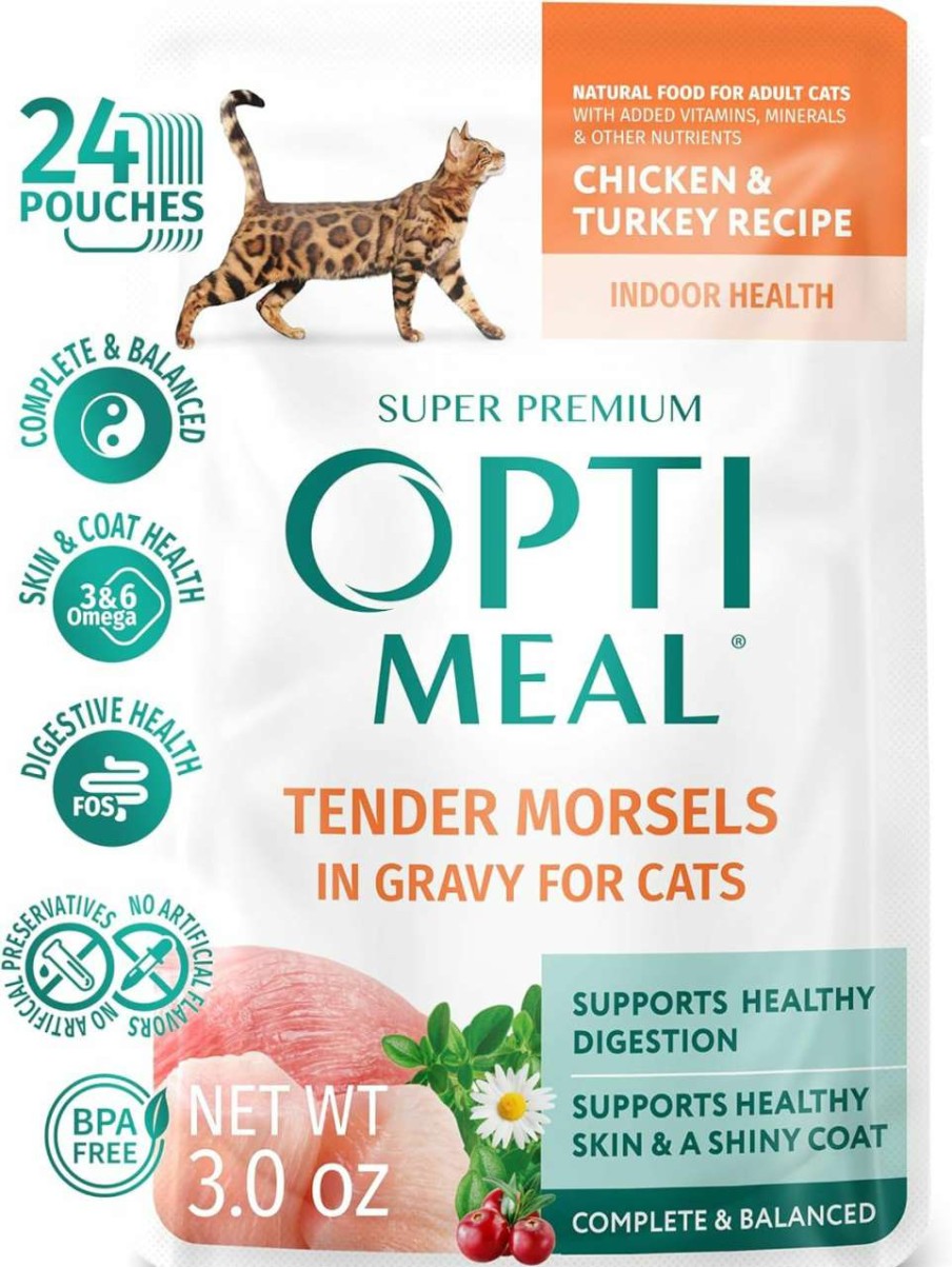 cat food OPtimeal | Optimeal Grain-Free Wet Cat Food - Proudly Ukrainian - Grain-Free Cat Food Wet Recipe With Digestive Support, Tasty Cat Wet Food For Pets (4.5Lbs Total (24 Pouches), Shrimp & Salmon)