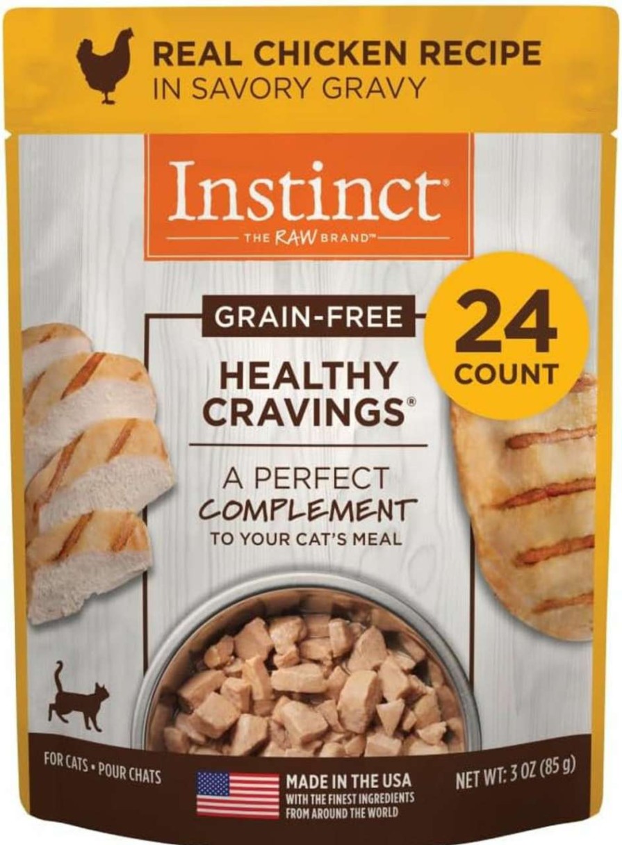 cat food wet Instinct | Instinct Healthy Cravings Grain Free Real Tuna Recipe Natural Wet Cat Food Topper By Nature'S Variety, 3 Oz. Pouches (Case Of 24)