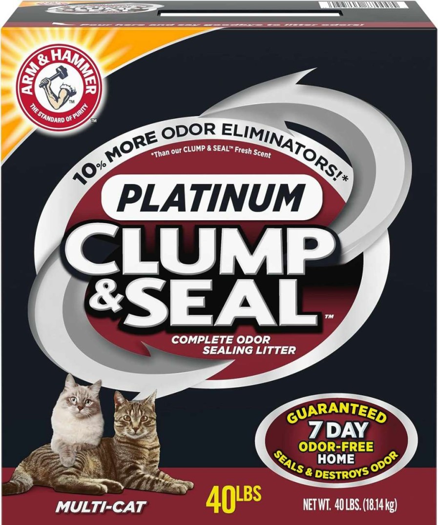 cat litter Arm & Hammer | Arm & Hammer Clump & Seal Platinum Clumping Cat Litter, Multi-Cat, 27.5Lb