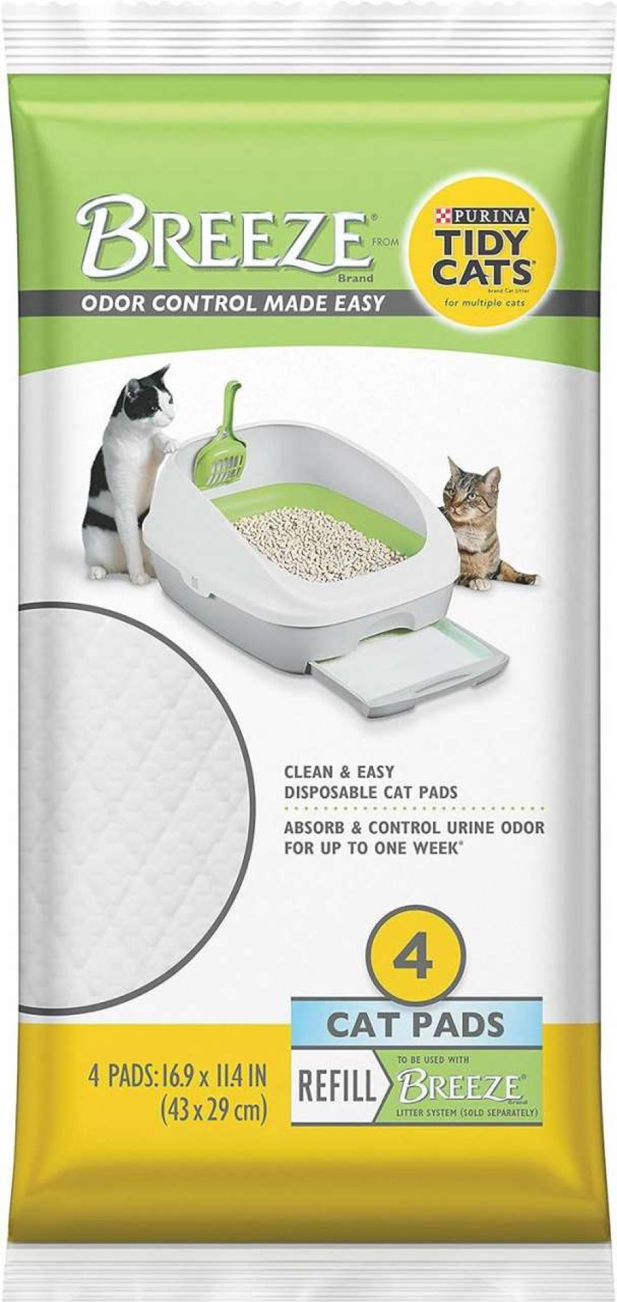 cat litter Purina Tidy Cats | Breeze Cat Pads Refill For Multiple Cats, 4 Ct (2 Pack)