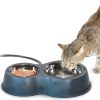 cat food K&H Pet Products | K&H Pet Products Heated Thermo-Kitty Cafe Outdoor Heated Cat Bowls, Feral Cat Feeding Station - No More Frozen Food Or Water