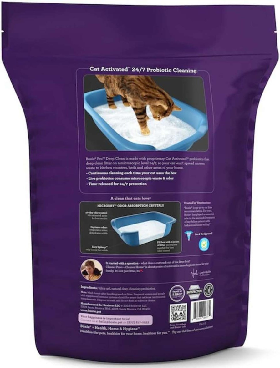 cat litter Boxiecat | Boxiepro Deep Clean Probiotic Crystal Cat Litter, 6Lb, Superior Odor Control & Moisture Absorption, Low Tracking, Dust Free