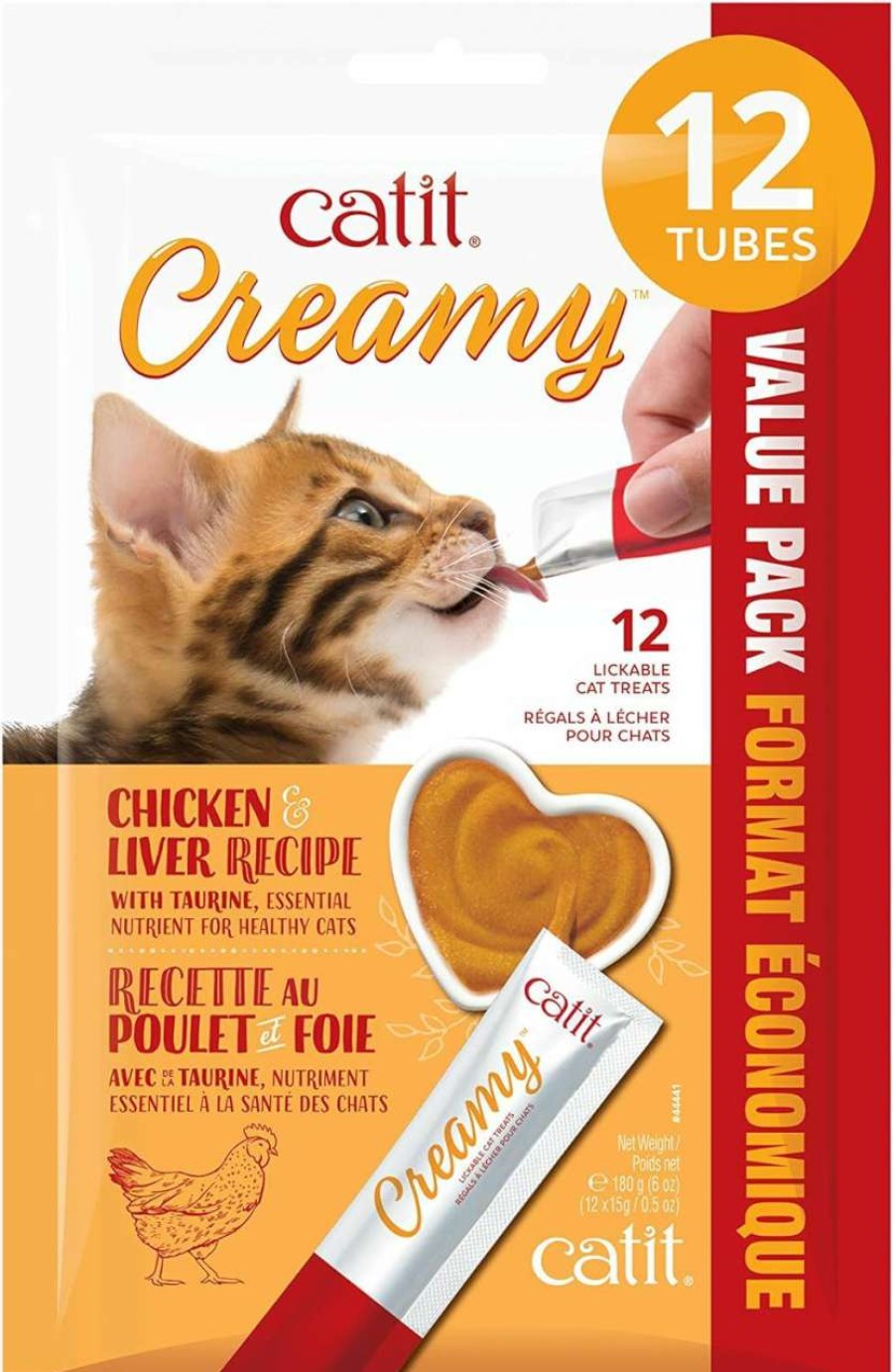 cat food wet Catit | Catit Creamy Lickable Cat Treat, Healthy Cat Treat, Assortment, 15 Pack