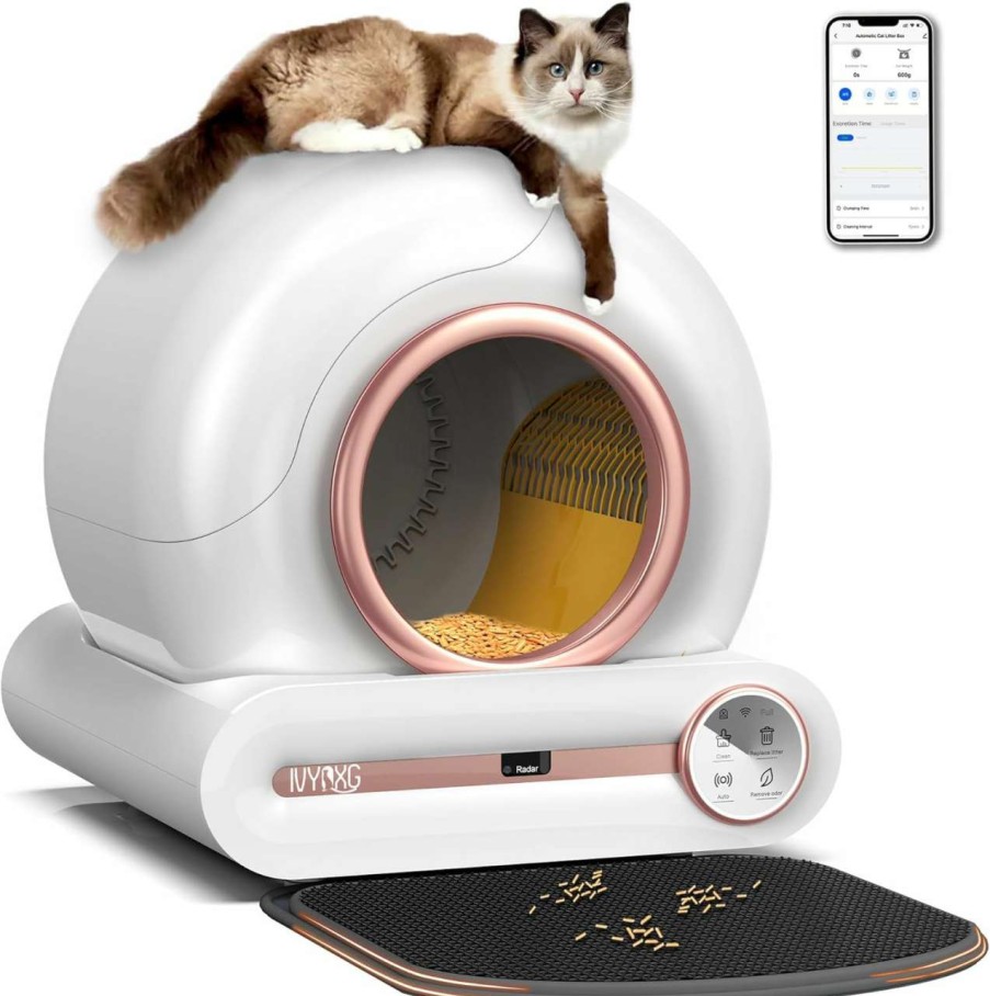 cat litter Freefa | 【Upgraded】 Freefa 2023 Automatic Self Cleaning Cat Litter Box, 65L+9L Large Capacity Smart Cat Litter Box, Automatic Cat Litter Box Robot, Electric Litter Box For Multiple Cats, No Scoop, App Control