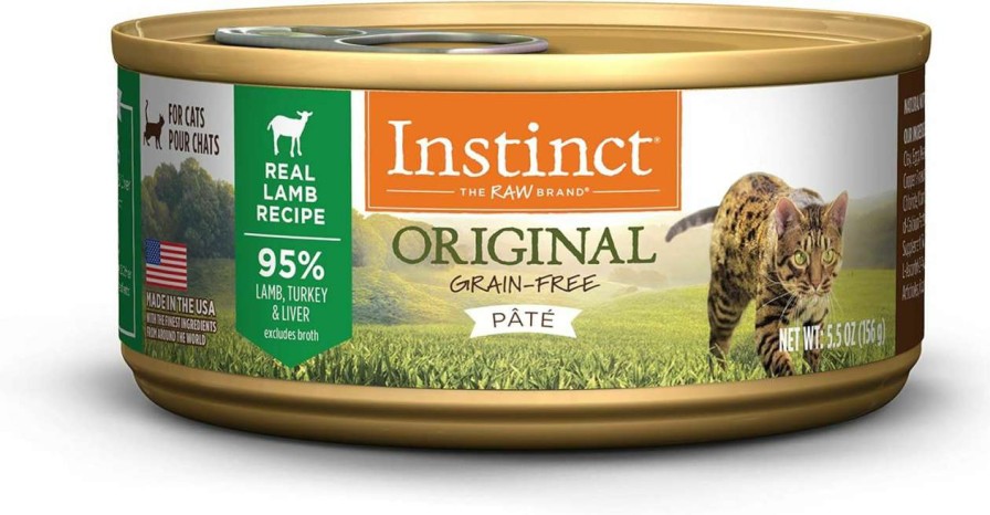 cat food wet Instinct | Instinct Original Grain Free Real Lamb Recipe Natural Wet Canned Cat Food By Nature'S Variety, 3 Oz. Cans (Case Of 24)