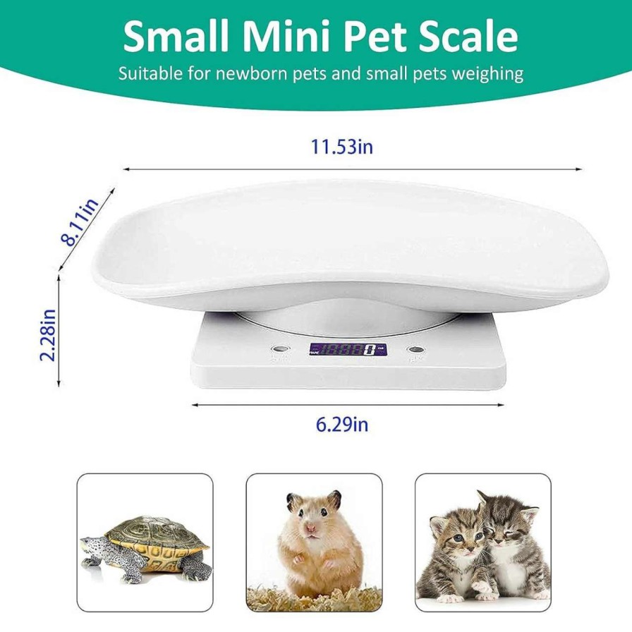 cat food LFGKeng | Lfgkeng Digital Pet Scale, Small Animal Scale With Tape Measure, Kitchen Food Scale, Weighing Max 33Lbs, Size 12\"X8\", Lcd Electronic Weight Scale For Kitten, Puppy, Hamster, Little Bird(White)