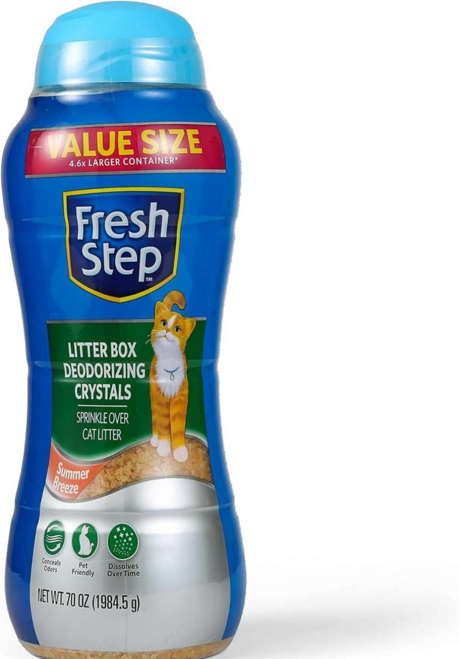 cat litter Fresh Step | Fresh Step Cat Litter Crystals In Fresh Scent | Cat Litter Box Deodorizer | Combats Cat Odors And Neutralizes Smells To Keep Your Home Clean, 15 Ounces - 3 Pack