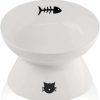 cat food wet immaculife | Immaculife Ceramic Raised Cat Food Bowl For Elder Big Cats, Elevated Cat Dish, Tilt Angle Protect Cat'S Spine, Stress Free, Backflow Prevention, Gift For Cat