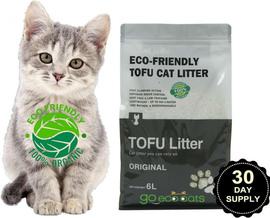 cat litter Go eco cats | Go Eco Cats Tofu & Zeolite Flushable Cat Litter - Advanced Odor Control, Eco-Friendly, Dust-Free, Strong Clumping, Long-Lasting | Sustainable And Flushable Cat Litter (Unscented)