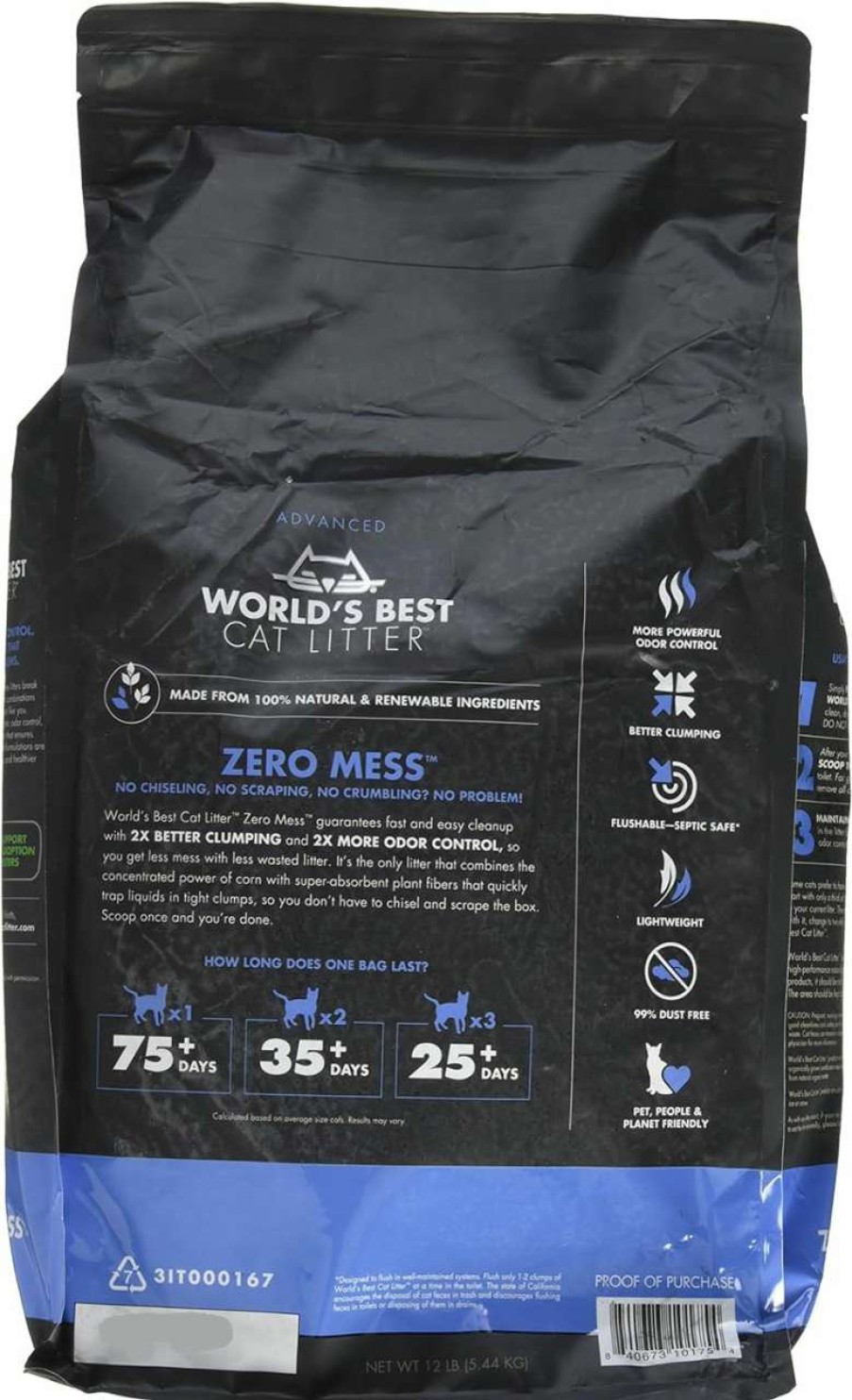 cat litter World's Best Cat Litter | World'S Best Cat Litter Advanced Zero Mess Cat Litter, 12 Lb