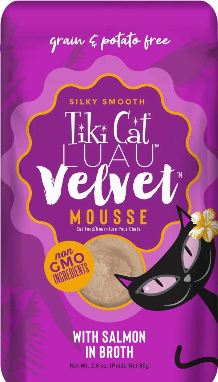 cat food wet TIKI PETS | Tiki Cat Luau Velvet Mousse, Chicken & Egg In Broth, Complete Nutrition For Balanced Diet, Wet Cat Food For All Life Stages, 2.8 Oz. Pouch (Pack Of 12)