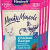 cat food wet Vitakraft | Vitakraft Meaty Morsels Soft Indulgent Cat Treats - Double Layer Extra Meaty - Can Use As Cat Pill Pocket (Chicken With Salmon, 4-Pack)