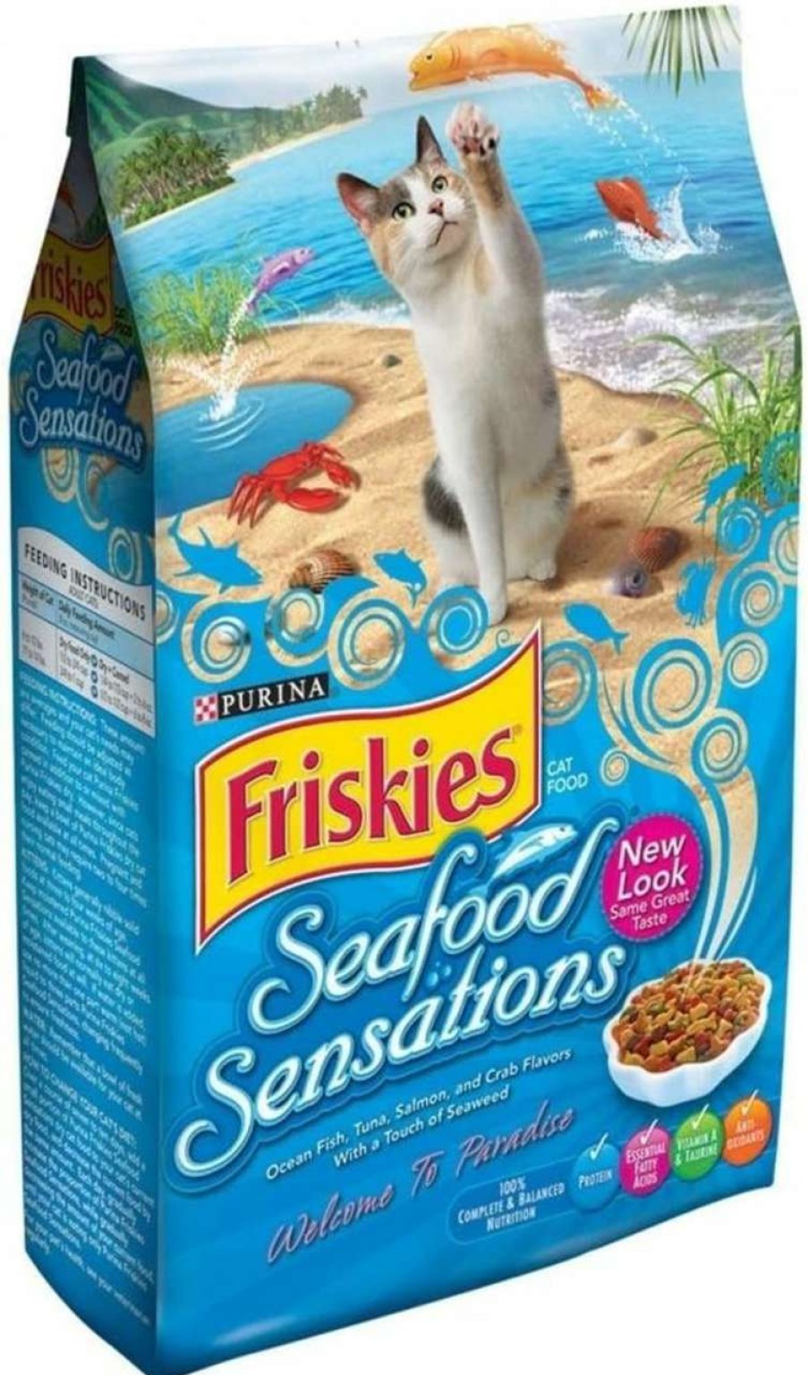 cat food Friskies | Friskies Purina Seafood Sensations Cat Food Bag, 16 Lb