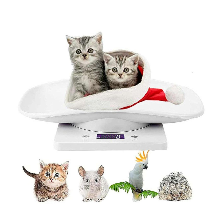 cat food LFGKeng | Lfgkeng Newborn Kitten & Puppy Weight Scale, Multifunctional Digital Pet Scale, Lcd Electronic Small Animal Food Scale, Weighing Max 33Lbs, Tray Size 12\" X 8\", Not For Adult Cats/Dogs (White)