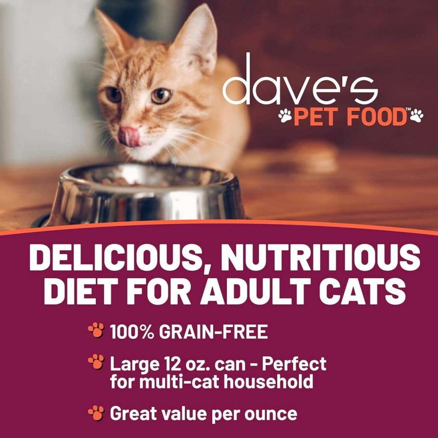 cat food Dave's Pet Food | Dave'S Pet Food Grain Free Wet Cat Food (Chicken), Made In Usa Naturally Healthy Canned Cat Food, Added Vitamins & Minerals, Wheat & Gluten-Free, 12.5 Oz Cans (Case Of 12)