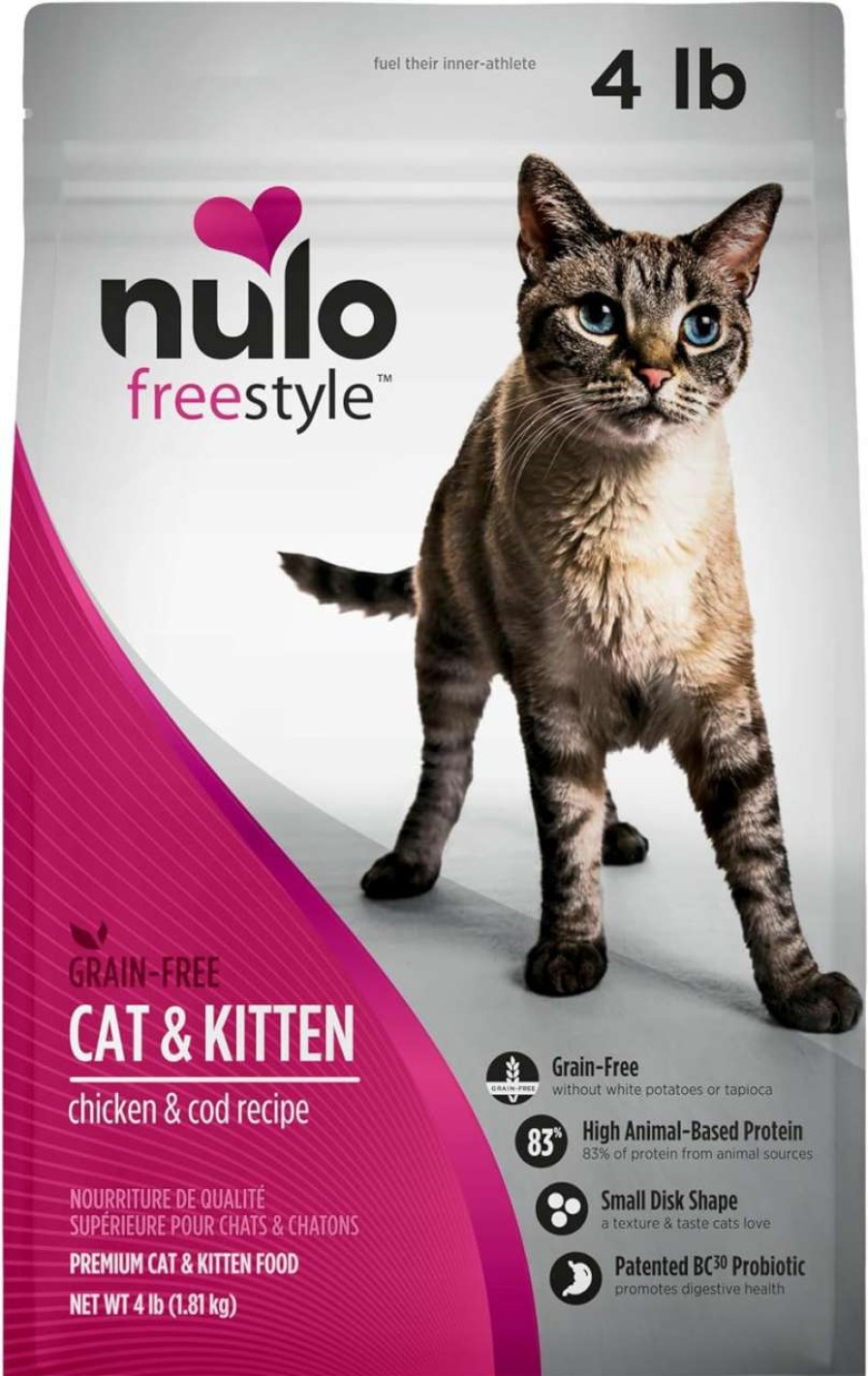 cat food Nulo | Nulo Freestyle Cat & Kitten Food, Premium Grain-Free Dry Small Bite Kibble Cat Food, High Animal-Based Protein With Bc30 Probiotic For Digestive Health Support, 14 Pound (Pack Of 1)