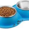 cat food AIANDE | Aiande Dog Bowls With Mat Dog Bowl Set Large For Medium Dogs Pink, Stainless Steel Double Dog Food Bowls, No-Slip Silicone Rubber Pet Bowls For Cats Dogs, 4 Cup Pet Bowls Deeper For Food And Water